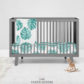 Monstera Leaves Personalized Crib Sheet