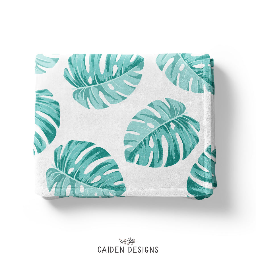 Monstera Leaves Baby Blanket