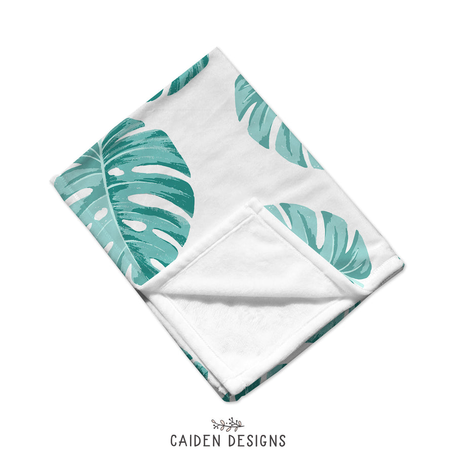 Monstera Leaves Baby Blanket