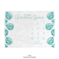 Monstera Leaves Baby Milestone Blanket
