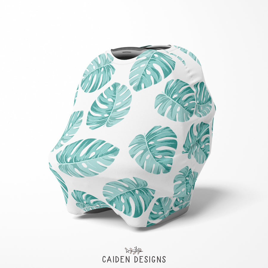 Monstera Leaves Multi-Use Baby Car Seat Cover