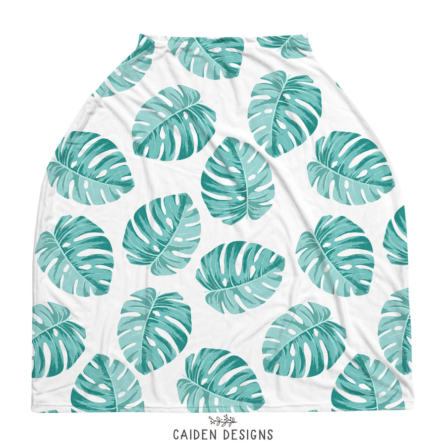 Monstera Leaves Multi-Use Baby Car Seat Cover