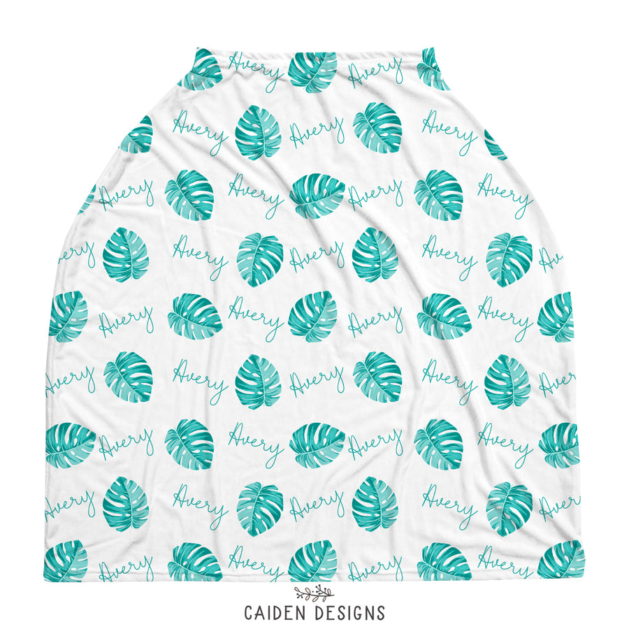 Monstera Leaves Multi-Use Baby Car Seat Cover