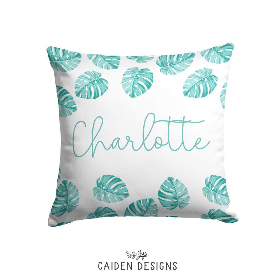 Monstera Leaves Personalized Pillow