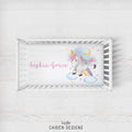 Cute Unicorn Personalized Crib Sheet