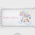Cute Unicorn Personalized Crib Sheet