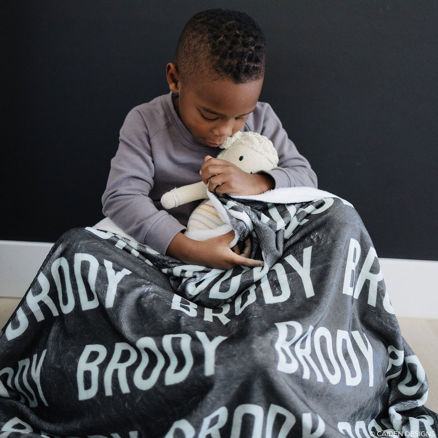 Uppercase Personalized Name Blanket