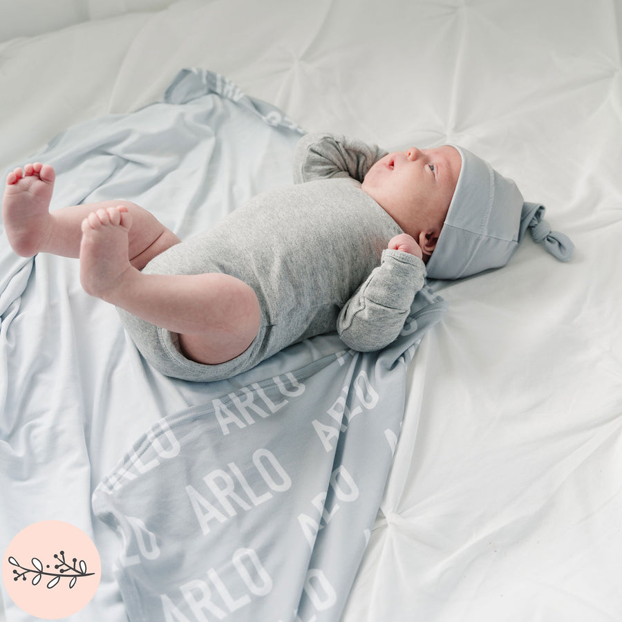 Uppercase Personalized Name Baby Swaddle Blanket