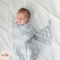 Uppercase Personalized Name Baby Swaddle Blanket