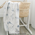 Monochrome Watercolor Bunny Baby Blanket