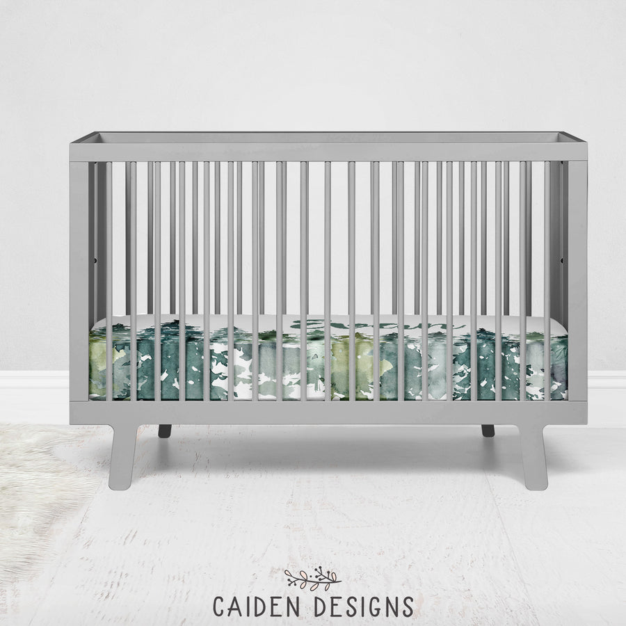 Watercolor Forest Personalized Crib Sheet