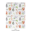 Watercolor Safari Personalized Baby Blanket