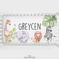 Watercolor Safari Personalized Crib Sheet