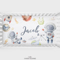Watercolor Space Personalized Crib Sheet