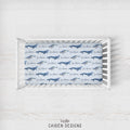 Watercolor Whales Personalized Crib Sheet