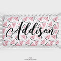 Pink Watermelon Personalized Crib Sheet