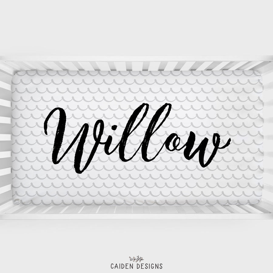 Wavy Personalized Crib Sheet