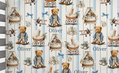 Vintage Teddy Bear Nursery Ideas: Powder Blue, Cream & Personalized Details