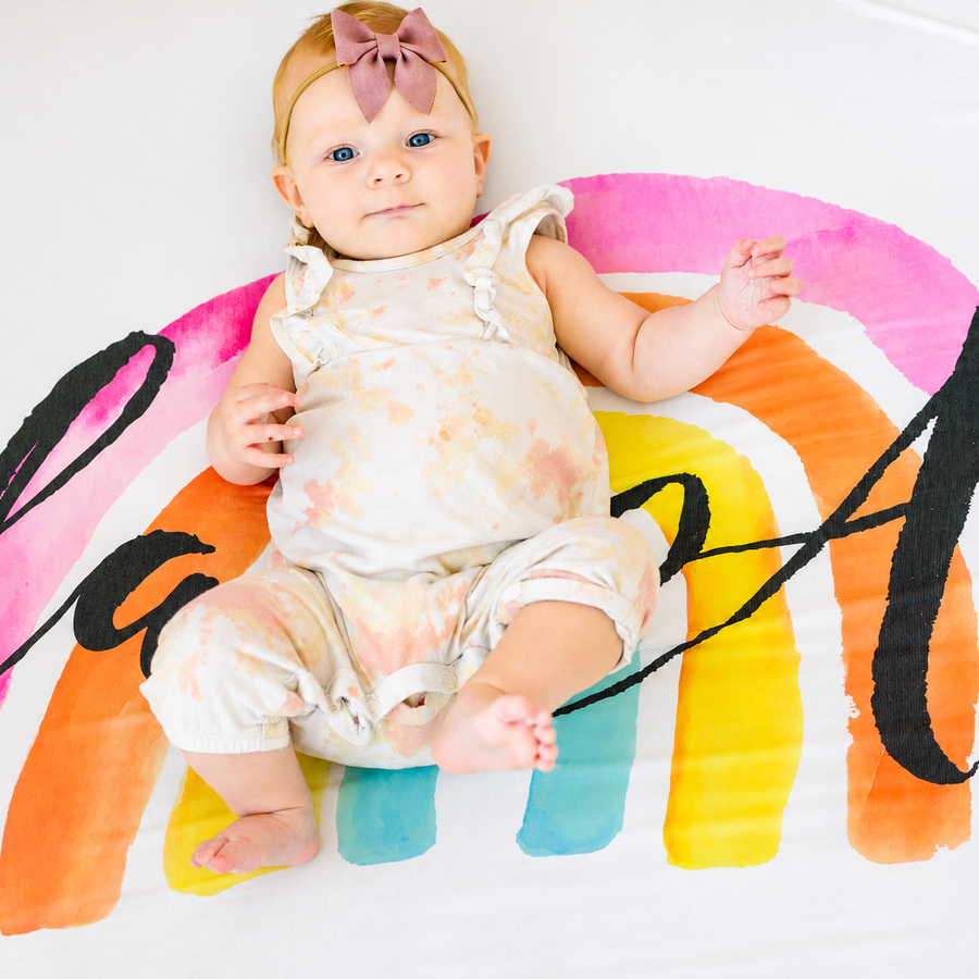 Rainbow Baby Personalized Changing Pad Cover