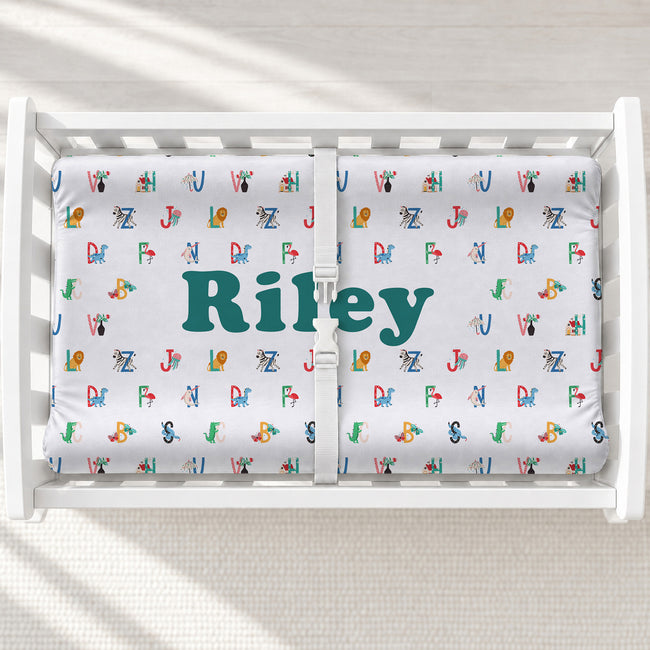 Alphabet Adventures Personalized Changing Pad Cover