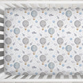 Blue Skies Hot Air Balloon Personalized Crib Sheet