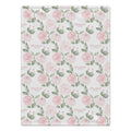 Full view of Blush Rose Garden baby blanket featuring pink watercolor roses, sage green leaves, and the name Elizabeth Rose on white.