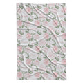 Full view of Blush Rose Garden personalized swaddle blanket with pink watercolor roses, sage leaves, and the name Elizabeth Rose.
