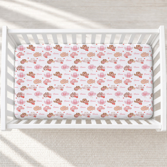 Bows & Buckaroos Personalized Crib Sheet