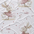 Bunny Ballerina Personalized Crib Sheet