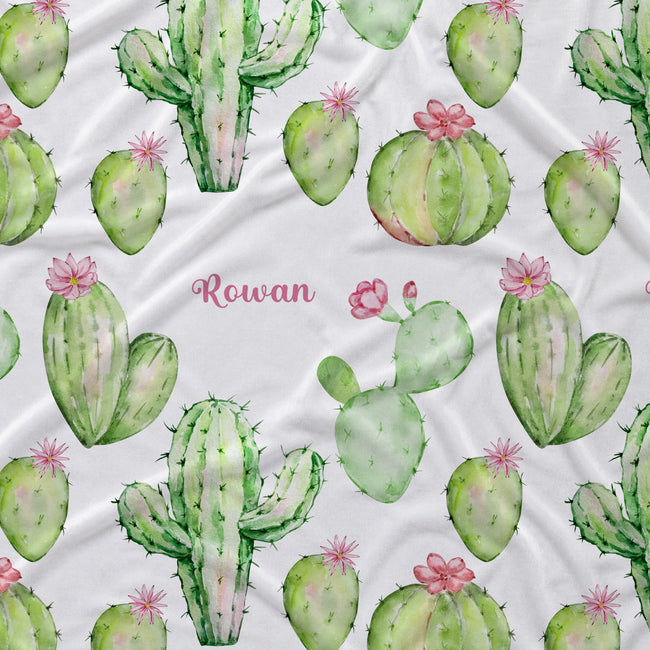 Cactus Blossom Personalized Crib Sheet
