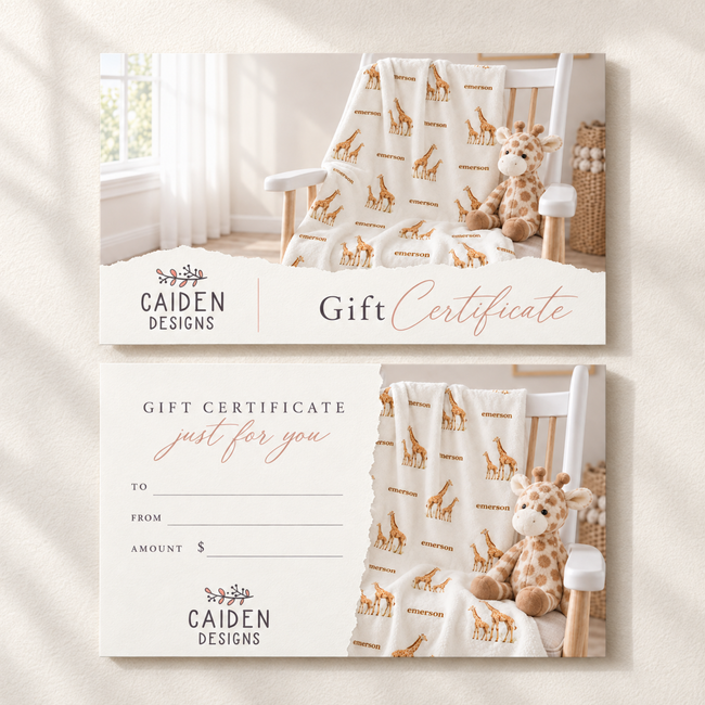 Digital gift card by Caiden Designs