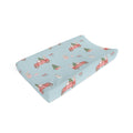 Personalized Christmas truck changing pad cover with tree, bunny, snowmen and optional baby name