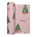 Personalized Christmas tree swaddle blanket with watercolor ornaments, presents and optional baby name