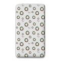 Personalized Christmas wreath twin fitted sheet with red berries and bows