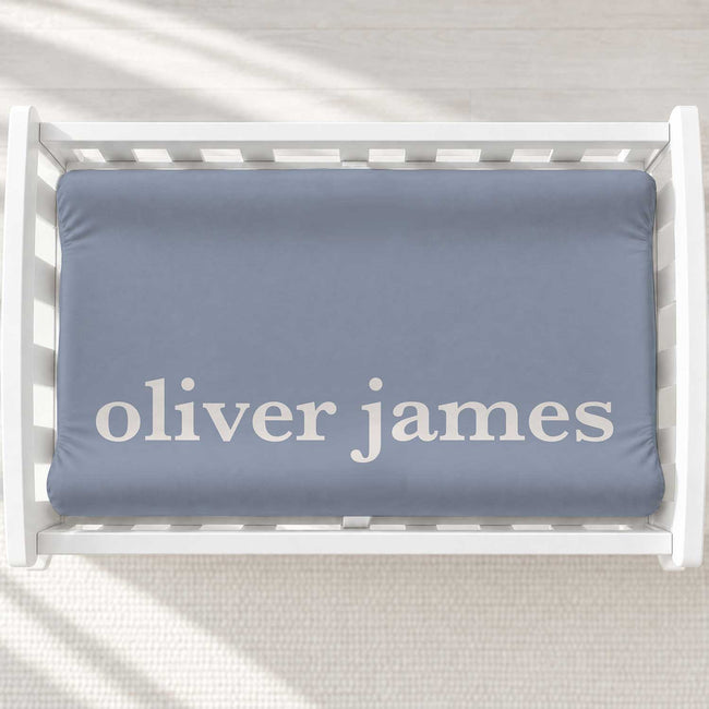 Dusty Blue Classic Personalized Name Changing Pad Cover
