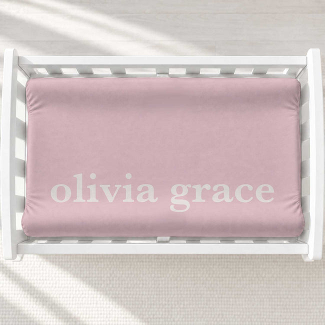 Blush Pink Classic Personalized Name Changing Pad Cover