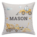 Watercolor Construction Personalized Throw Pillow