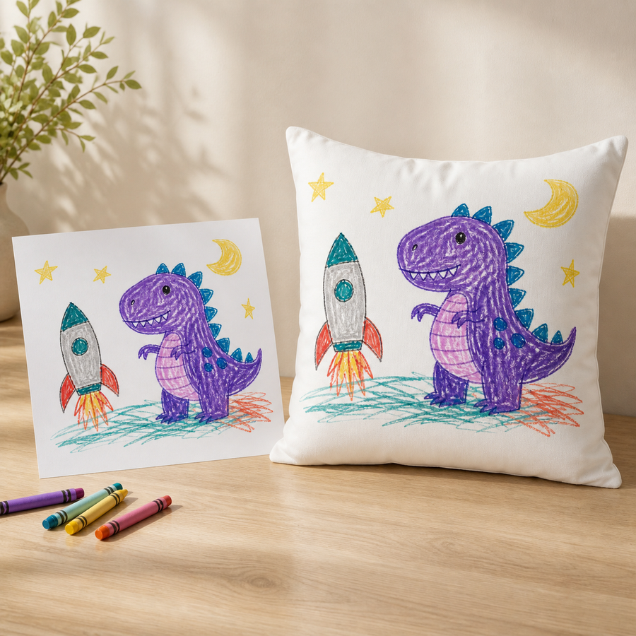Little Artist Custom Artwork Keepsake Pillow