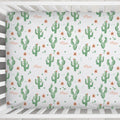 Desert Peach - Cactus Personalized Crib Sheet