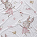 Fairy Bunny Wishes Personalized Crib Sheet