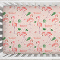 Flamingo Wishes Personalized Crib Sheet | Custom Bedding