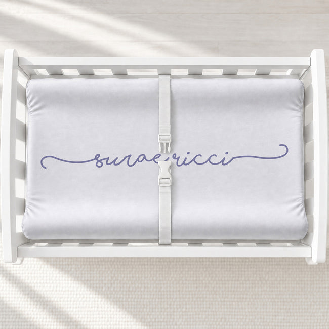 Handwritten Personalized Changing Pad Cover, featuring your baby’s name in a sweet handwritten style for a simple, meaningful nursery touch.
