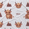 Highland Cow Personalized Crib Sheet
