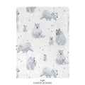 Monochrome Watercolor Polar Bear Blanket