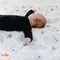 Monochrome Watercolor Bunny Blanket