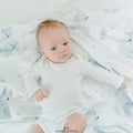 Monochrome Watercolor Polar Bear Blanket