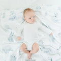 Monochrome Watercolor Polar Bear Blanket