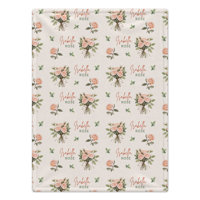 Personalized June Birth Flower Blanket – Rose