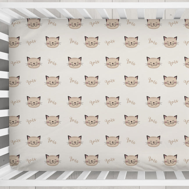Kitten Kisses - Cats Personalized Crib Sheet