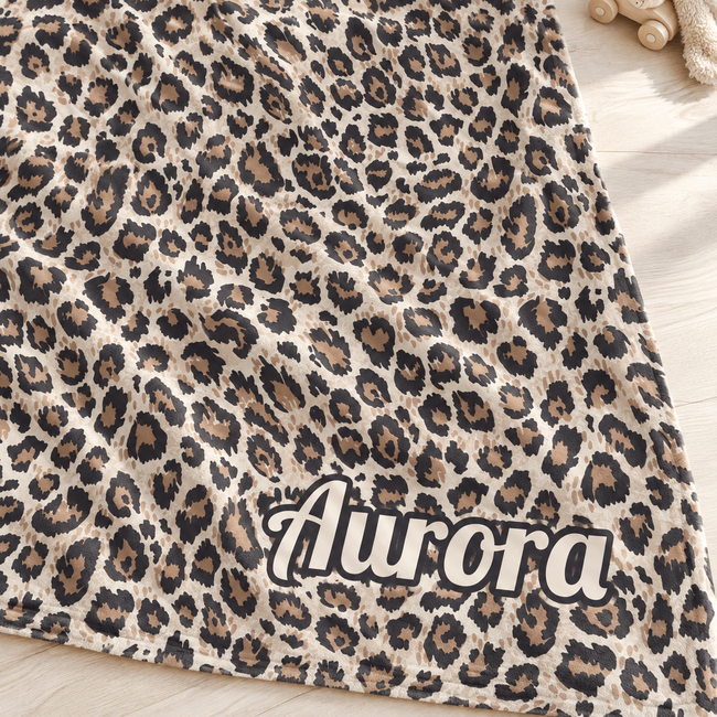 Safari Spots Personalized Leopard Print Baby Blanket
